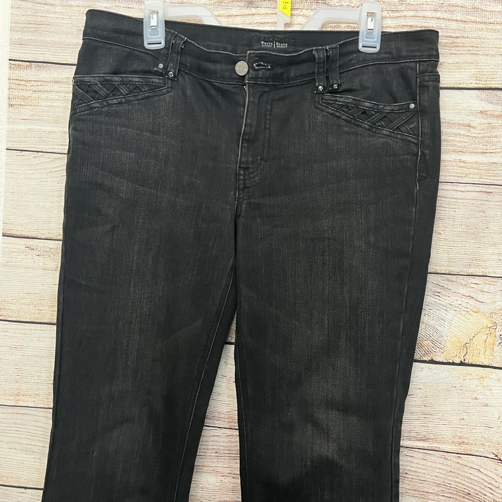 White House Black Market Slim Black Noir Jeans Size 12 - Picture 3 of 14